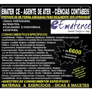 Apostila EMATER CE - AGENTE de ATER - CIÊNCIAS CONTÁBEIS - Teoria + 6.600 Exercícios - Concurso 2018