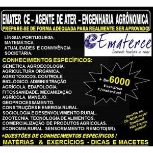 Apostila EMATER CE - AGENTE de ATER - ENGENHARIA AGRONÔMICA - Teoria + 6.000 Exercícios - Concurso 2018