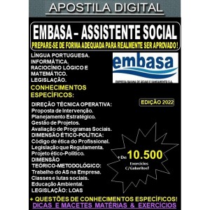Apostila EMBASA - ASSISTENTE SOCIAL - Teoria + 10.500 Exercícios - Concurso 2022