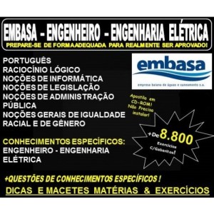 Apostila EMBASA - ENGENHEIRO - ENGENHARIA ELÉTRICA - Teoria + 8.800 Exercícios - Concurso 2022