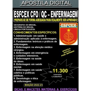 Apostila ESFCEX CFO / QC - ENFERMAGEM - Teoria + 11.300 Exercícios - Concurso 2024-25