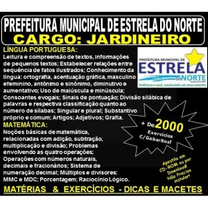  Apostila Pref. Mun. de Estrela do Norte GO - JARDINEIRO - Teoria + 2.000 Exercícios - Concurso 2018