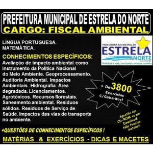 Apostila Prefeitura Municipal de Estrela do norte GO - FISCAL AMBIENTAL - Teoria + 3.800 Exercícios - Concurso 2018