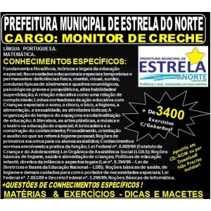 Apostila Prefeitura Municipal de Estrela do norte GO - MONITOR de CRECHE - Teoria + 3.400 Exercícios - Concurso 2018