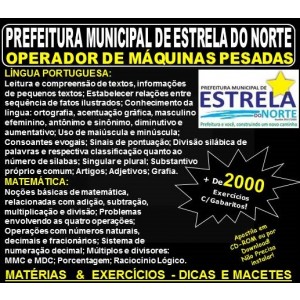 Apostila Pref. Mun. de Estrela do Norte GO - OPERADOR DE MÁQUINAS PESADAS - Teoria + 2.000 Exercícios - Concurso 2018
