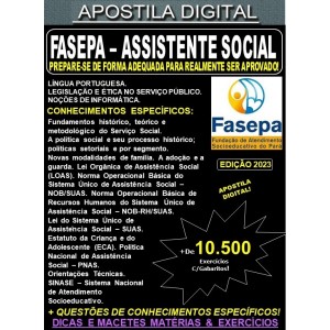 Apostila FASEPA - ASSISTENTE SOCIAL - Teoria +10.500 Exercícios - Concurso 2023