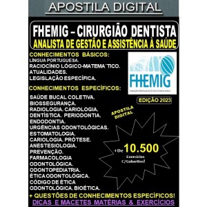 Apostila FHEMIG - Analista de Gestão e Assistência à Saúde - CIRURGIÃO DENTISTA  -  Teoria +10.500 Exercícios - Concurso 2023