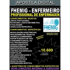 Apostila FHEMIG - Profissional de Enfermagem - ENFERMEIRO - Teoria +10.600 Exercícios - Concurso 2023