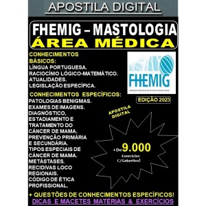 Apostila FHEMIG - Área Médica - MASTOLOGIA - Teoria +9.000 Exercícios - Concurso 2023