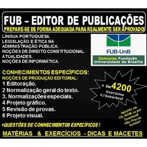 Apostila FUB - EDITOR de PUBLICAÇÕES - Teoria + 4.200 Exercícios - Concurso 2018