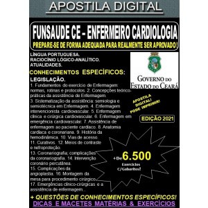 Apostila FUNSAUDE CE - ENFERMEIRO CARDIOLOGISTA - Teoria +  6.500 Exercícios - Concurso 2021