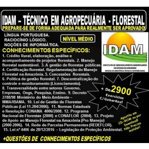 Apostila IDAM - TÉCNICO em AGROPECUÁRIA - FLORESTAL - Teoria + 2.900 Exercícios - Concurso 2018