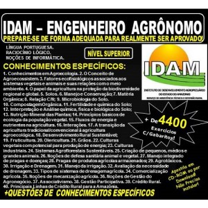 Apostila IDAM - ENGENHEIRO AGRÔNOMO - Teoria + 4.400 Exercícios - Concurso 2018