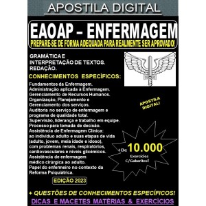 Apostila AERONÁUTICA EAOAP - ENFERMAGEM - Teoria + 10.000 Exercícios - Concurso 2023-24