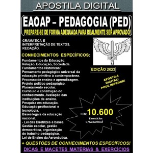 Apostila EAOAP - PEDAGOGIA - Teoria + 10.600 Exercícios - Concurso 2023-24