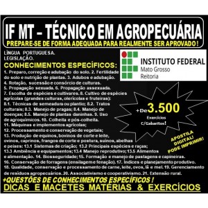 Apostila IF MT - TÉCNICO em AGROPECUÁRIA - Teoria + 3.500 Exercícios - Concurso 2019