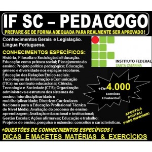 Apostila IF SC - PEDAGOGO - Teoria + 4.000 Exercícios - Concurso 2019