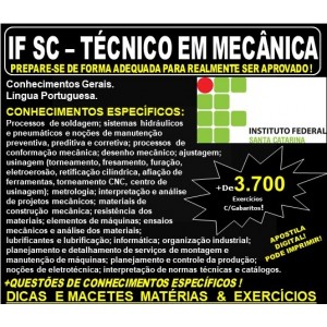 Apostila IF SC - TÉCNICO em MECÂNICA - Teoria + 3.700 Exercícios - Concurso 2019