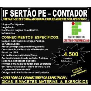 Apostila IF SERTÃO PE - CONTADOR - Teoria + 4.500 Exercícios - Concurso 2019