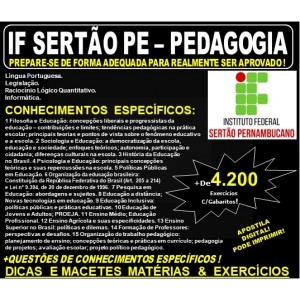 Apostila IF SERTÃO PE - PEDAGOGIA - Teoria + 4.200 Exercícios - Concurso 2019