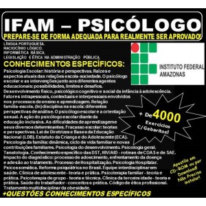 Apostila IFAM - PSICÓLOGO - Teoria + 4.000 Exercícios - Concurso 2019