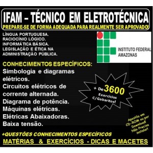 Apostila IFAM - TÉCNICO em ELETROTÉCNICA - Teoria + 3600 Exercícios - Concurso 2019