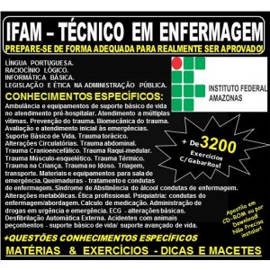 Apostila IFAM - TÉCNICO EM ENFERMAGEM - Teoria + 3.200 Exercícios - Concurso 2019