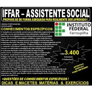 Apostila IFFAR - ASSISTENTE SOCIAL - Teoria + 3.400 Exercícios - Concurso 2019