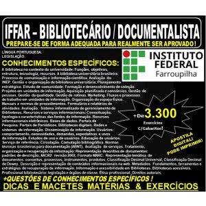 Apostila IFFAR - BIBLIOTECÁRIO / DOCUMENTALISTA - Teoria + 3.300 Exercícios - Concurso 2019