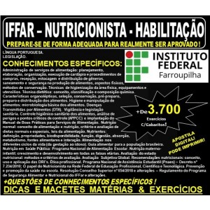 Apostila IFFAR - NUTRICIONISTA - HABILITAÇÃO - Teoria + 3.700 Exercícios - Concurso 2019