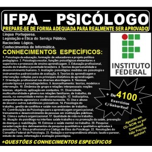 Apostila IFPA - PSICÓLOGO - Teoria + 4.100 Exercícios - Concurso 2019