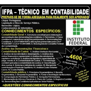Apostila IFPA - TÉCNICO em CONTABILIDADE - Teoria + 4.600 Exercícios - Concurso 2019