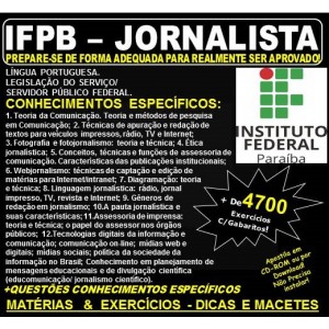 Apostila IFPB - JORNALISTA - Teoria + 4.700 Exercícios - Concurso 2019