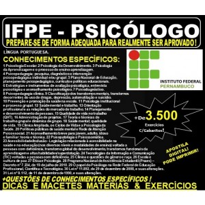 Apostila IFPE - PSICÓLOGO - Teoria + 3.500 Exercícios - Concurso 2019