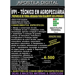 Apostila IFPI - TÉCNICO em AGROPECUÁRIA - Teoria + 6.500 Exercícios - Concurso 2022