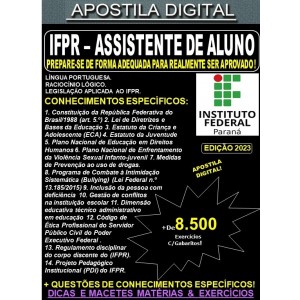 Apostila IFPR - ASSISTENTE de ALUNOS - Teoria + 8.500 Exercícios - Concurso 2023