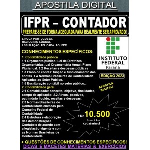 Apostila IFPR - CONTADOR - Teoria + 10.500 Exercícios - Concurso 2023