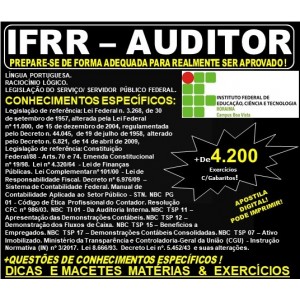 Apostila IFRR - AUDITOR - Teoria + 4.200 Exercícios - Concurso 2019