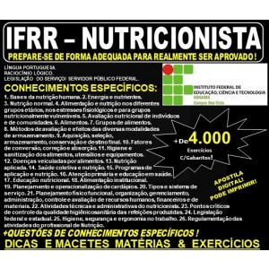 Apostila IFRR - NUTRICIONISTA - Teoria + 4.000 Exercícios - Concurso 2019