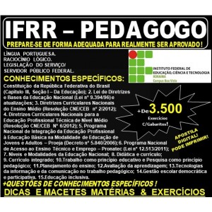 Apostila IFRR - PEDAGOGO - Teoria + 3.500 Exercícios - Concurso 2019