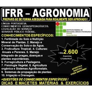 Apostila IFRR - AGRONOMIA - Teoria + 2.600 Exercícios - Concurso 2019
