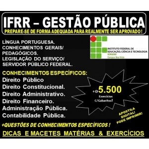 Apostila IFRR - GESTÃO PÚBLICA - Teoria + 5.500 Exercícios - Concurso 2019
