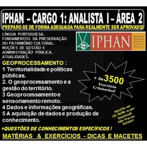 Apostila IPHAN - CARGO 1: ANALISTA I - ÁREA 2 - GEOPROCESSAMENTO - Teoria + 3.500 Exercícios - Concurso 2018