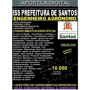 Apostila ISS Prefeitura de Santos  - ENGENHEIRO AGRÔNOMO - Teoria +10.000 exercícios - Concurso 2023