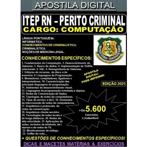 Apostila ITEP RN - Perito Criminal - COMPUTAÇÃO - Teoria + 5.600 Exercícios - Concurso 2021