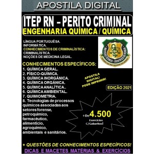 Apostila ITEP RN - Perito Criminal - ENGENHARIA QUÍMICA / QUÍMICA - Teoria + 4.500 Exercícios - Concurso 2021