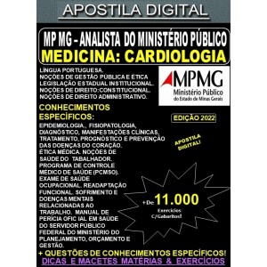 Apostila MP MG - ANALISTA do MINISTÉRIO PÚBLICO - Medicina: CARDIOLOGIA - Teoria + 11.000 Exercícios - Concurso 2022