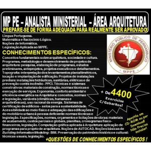 Apostila MP PE - ANALISTA MINISTERIAL - Área ARQUITETURA - Teoria + 4.400 Exercícios - Concurso 2018