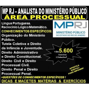 Apostila MP RJ - ANALISTA PROCESSUAL - Teoria + 5.500 Exercícios - Concurso 2019