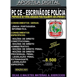 Apostila PC CE - ESCRIVÃO DE POLÍCIA  - Teoria + 8.500 Exercícios - Concurso 2021